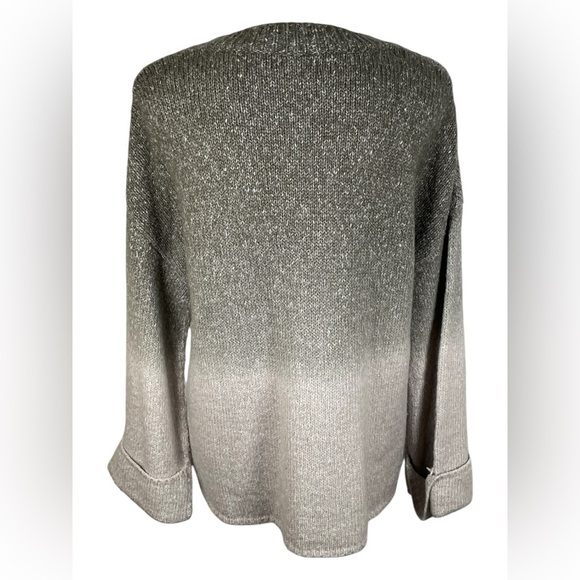 Anthropologie Gray Ombré Sweater Oversized Cotton Wool Blend Size Small - Picture 2 of 9